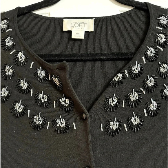 VTG Beaded Grannycore Button up Cardigan Preppy Grandma Whimsical Fairy The Loft - Picture 2 of 9